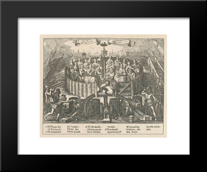 Allegory Depicting The Pacification Of Ghent 20x24 Black Modern Wood Framed Art Print Poster by Venne, Adriaen van de