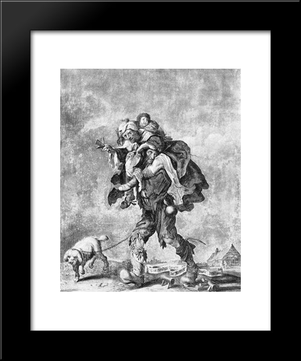 Allegory Of Poverty 20x24 Black Modern Wood Framed Art Print Poster by Venne, Adriaen van de