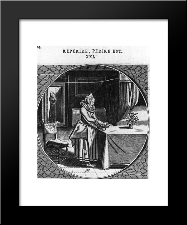 Emblem 20x24 Black Modern Wood Framed Art Print Poster by Venne, Adriaen van de