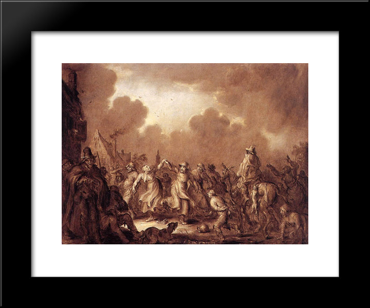 Fools Have The Most Fun 20x24 Black Modern Wood Framed Art Print Poster by Venne, Adriaen van de
