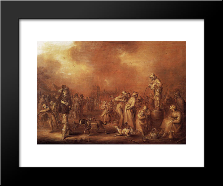 Where There Are People Money May Be Made 20x24 Black Modern Wood Framed Art Print Poster by Venne, Adriaen van de