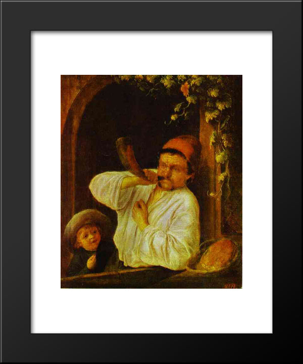 A Baker 20x24 Black Modern Wood Framed Art Print Poster by Ostade, Adriaen van