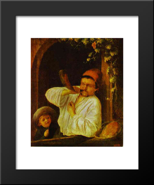 A Baker 20x24 Black Modern Wood Framed Art Print Poster by Ostade, Adriaen van