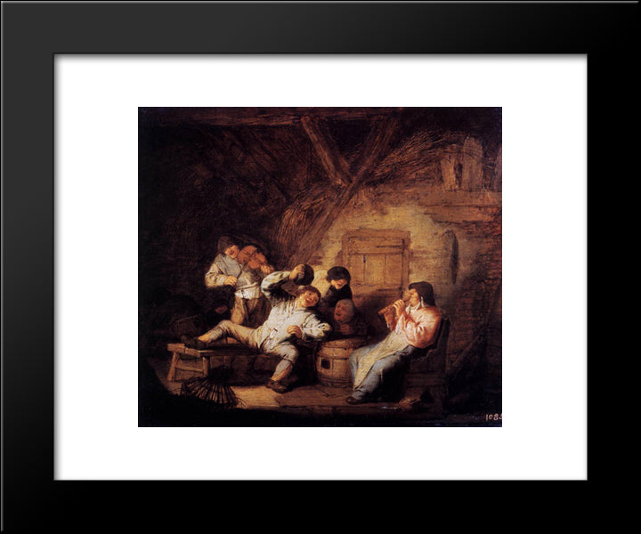 Country Concert 20x24 Black Modern Wood Framed Art Print Poster by Ostade, Adriaen van