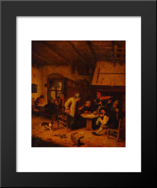 In A Tavern 20x24 Black Modern Wood Framed Art Print Poster by Ostade, Adriaen van