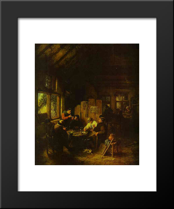 In The Village Inn 20x24 Black Modern Wood Framed Art Print Poster by Ostade, Adriaen van