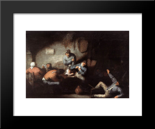 Inn Scene 20x24 Black Modern Wood Framed Art Print Poster by Ostade, Adriaen van