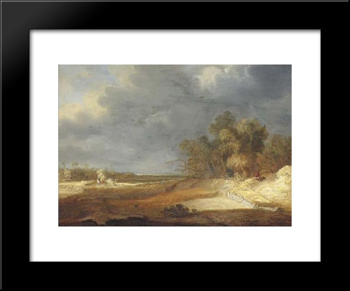 Landscape 20x24 Black Modern Wood Framed Art Print Poster by Ostade, Adriaen van
