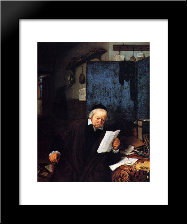 Lawyer In His Study 20x24 Black Modern Wood Framed Art Print Poster by Ostade, Adriaen van