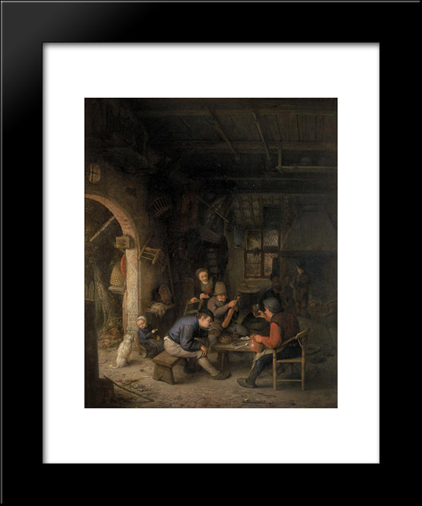 Peasants In An Inn 20x24 Black Modern Wood Framed Art Print Poster by Ostade, Adriaen van