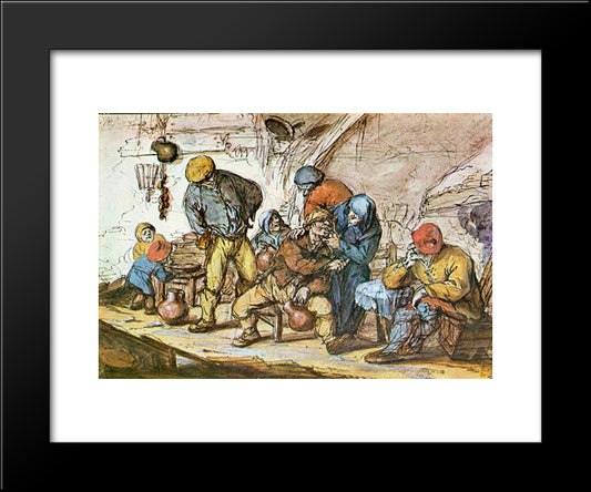 Scene In The Tavern 20x24 Black Modern Wood Framed Art Print Poster by Ostade, Adriaen van
