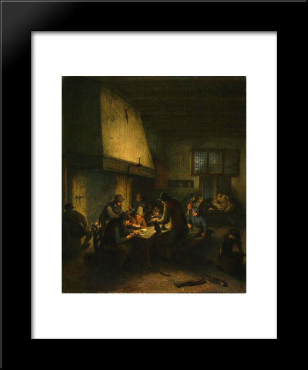 Tavern Scene 20x24 Black Modern Wood Framed Art Print Poster by Ostade, Adriaen van