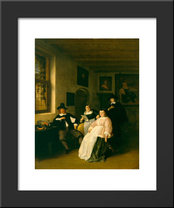 The De Goyer Family And The Painter 20x24 Black Modern Wood Framed Art Print Poster by Ostade, Adriaen van