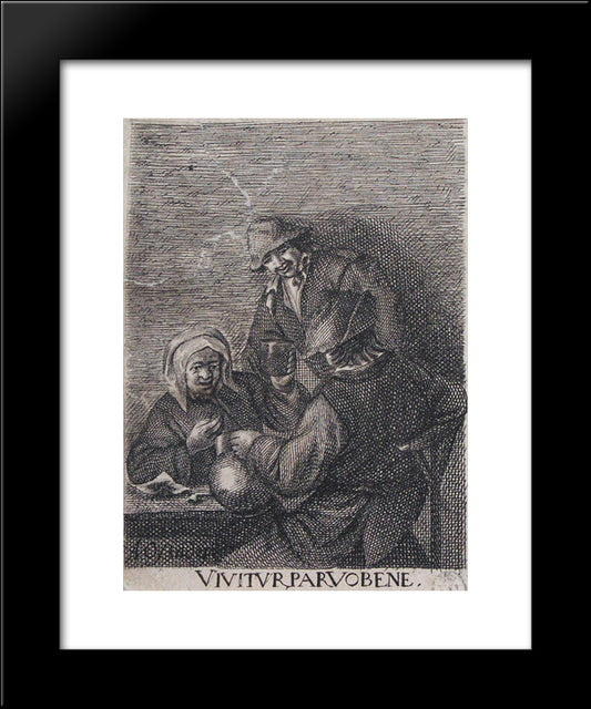 The Drinkers 20x24 Black Modern Wood Framed Art Print Poster by Ostade, Adriaen van