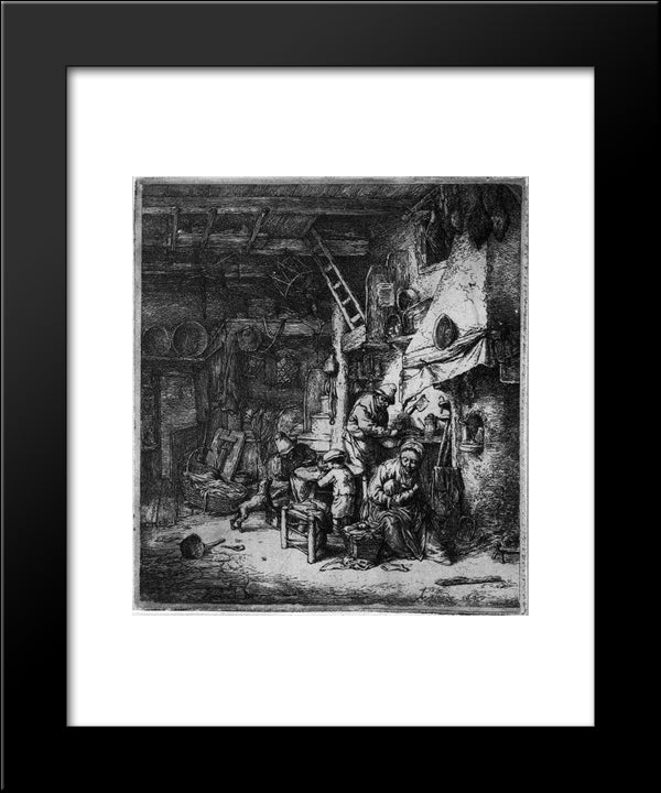 The Family 20x24 Black Modern Wood Framed Art Print Poster by Ostade, Adriaen van