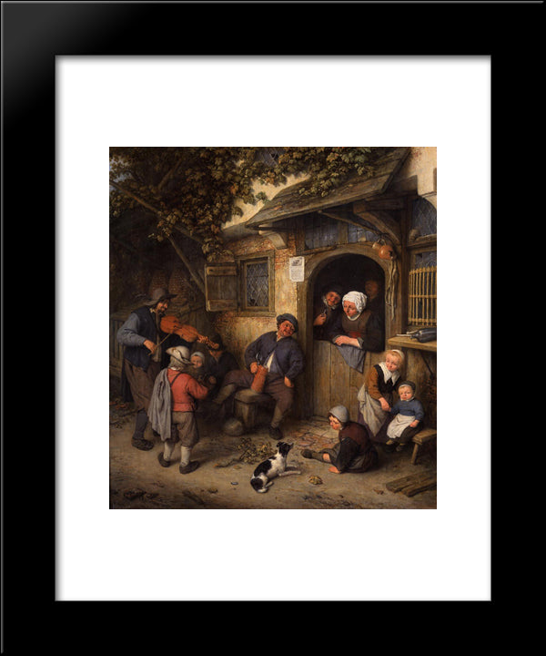 The Violinist 20x24 Black Modern Wood Framed Art Print Poster by Ostade, Adriaen van