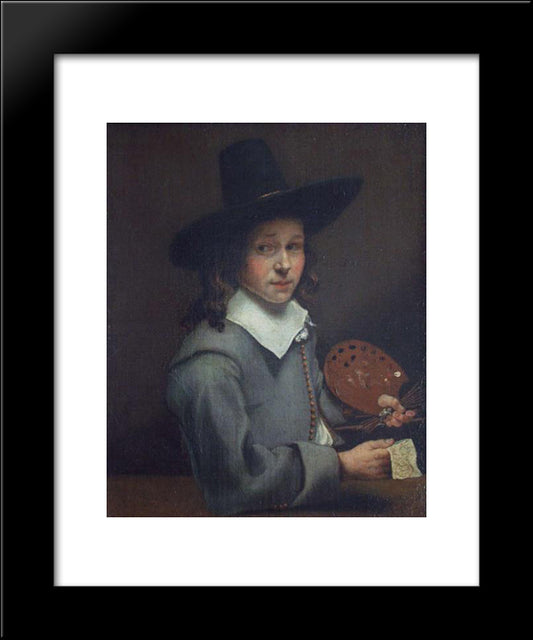 Self-Portrait As A Boy 20x24 Black Modern Wood Framed Art Print Poster by Cuyp, Aelbert