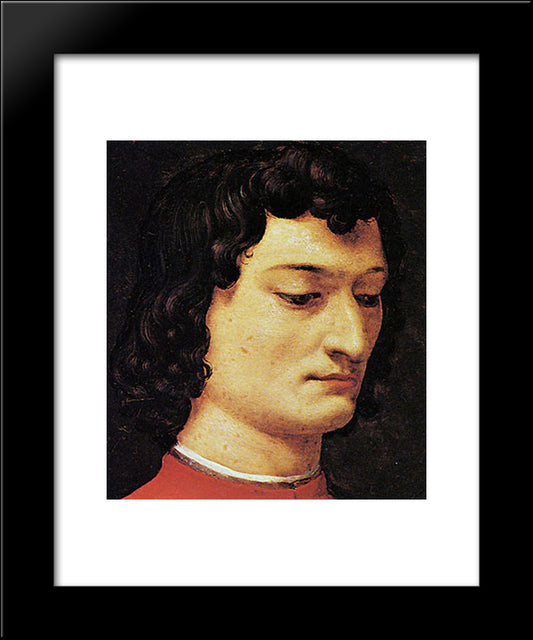 A Portrait Of Giuliano Di Piero De' Medici 20x24 Black Modern Wood Framed Art Print Poster by Bronzino, Agnolo