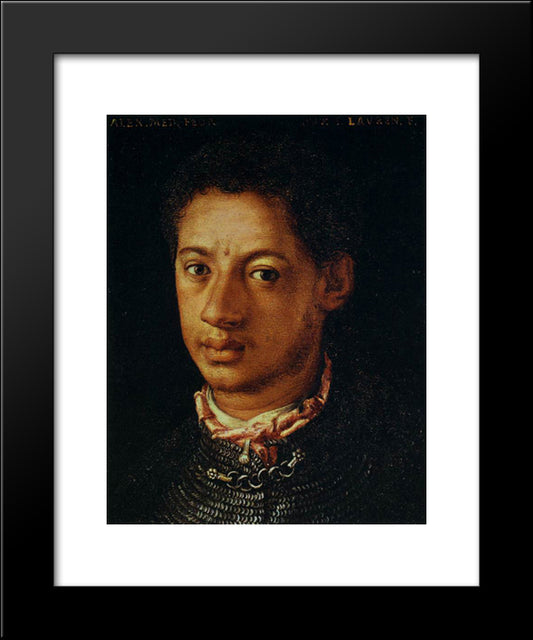 Alessandro De' Medici 20x24 Black Modern Wood Framed Art Print Poster by Bronzino, Agnolo