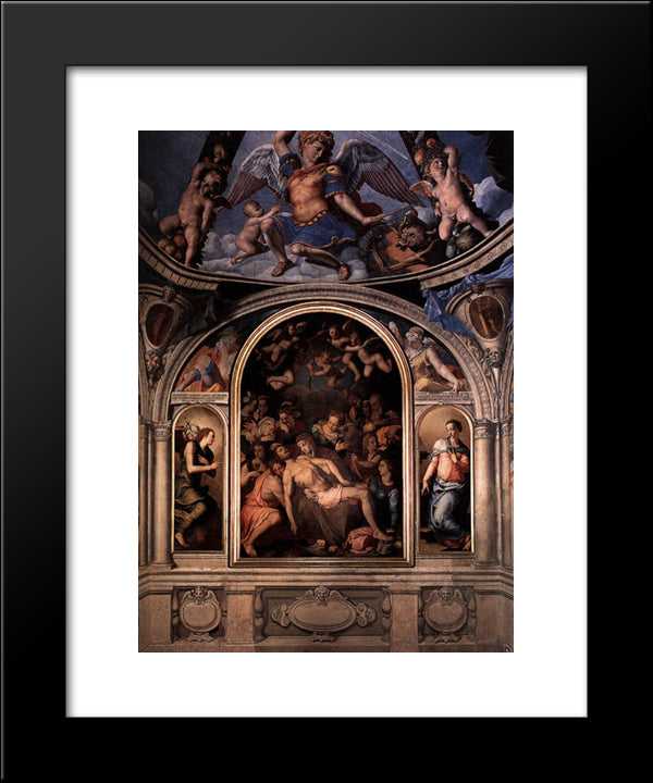 Altarpiece 20x24 Black Modern Wood Framed Art Print Poster by Bronzino, Agnolo