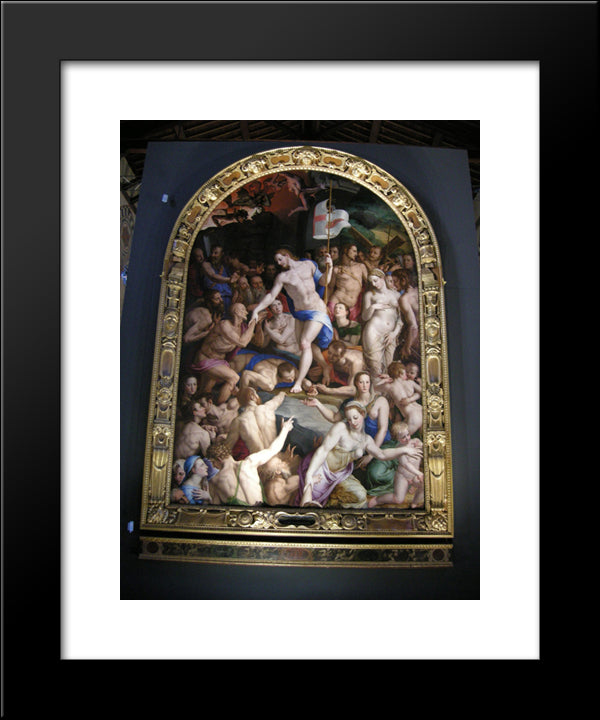 Christ In Limbo 20x24 Black Modern Wood Framed Art Print Poster by Bronzino, Agnolo