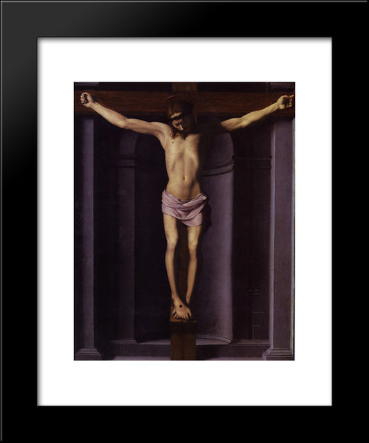 Christ On The Cross 20x24 Black Modern Wood Framed Art Print Poster by Bronzino, Agnolo