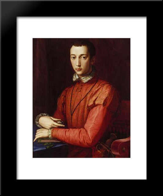 Francesco I De' Medici, Grand Duke Of Tuscany 20x24 Black Modern Wood Framed Art Print Poster by Bronzino, Agnolo