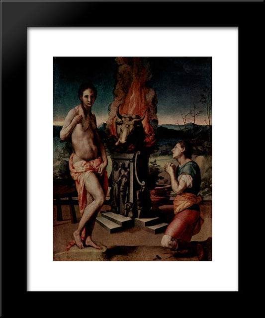 Galatea And Pygmalion 20x24 Black Modern Wood Framed Art Print Poster by Bronzino, Agnolo