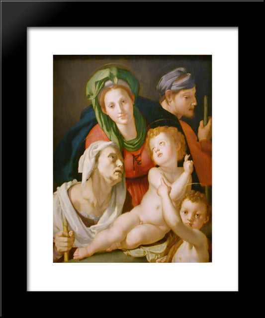 Holy Family 20x24 Black Modern Wood Framed Art Print Poster by Bronzino, Agnolo