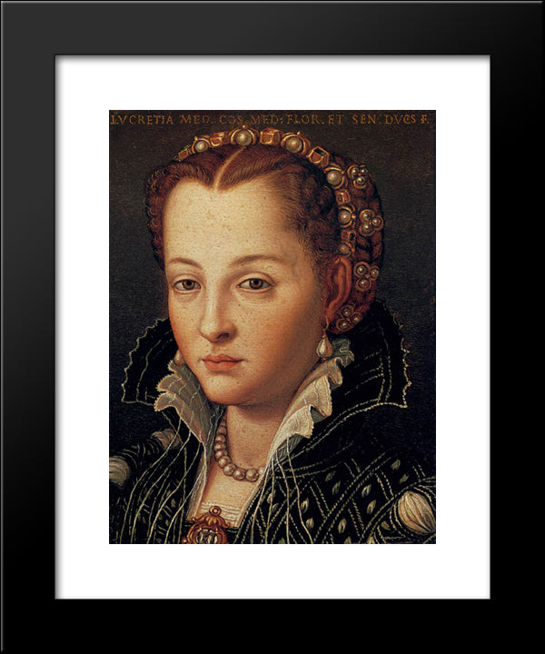 Lucrezia Di Cosimo 20x24 Black Modern Wood Framed Art Print Poster by Bronzino, Agnolo