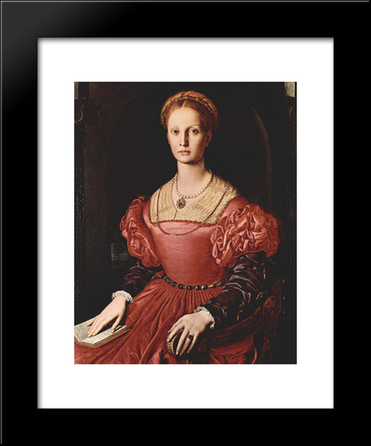 Lucrezia Panciatichi 20x24 Black Modern Wood Framed Art Print Poster by Bronzino, Agnolo