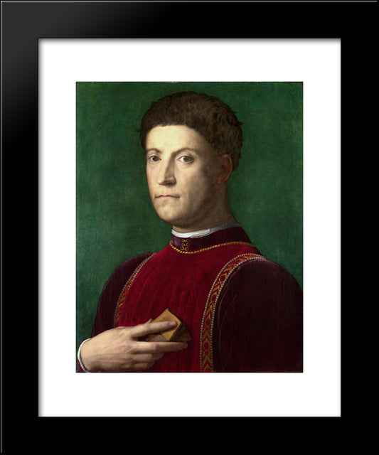 Piero De Medici Il Gottoso 20x24 Black Modern Wood Framed Art Print Poster by Bronzino, Agnolo