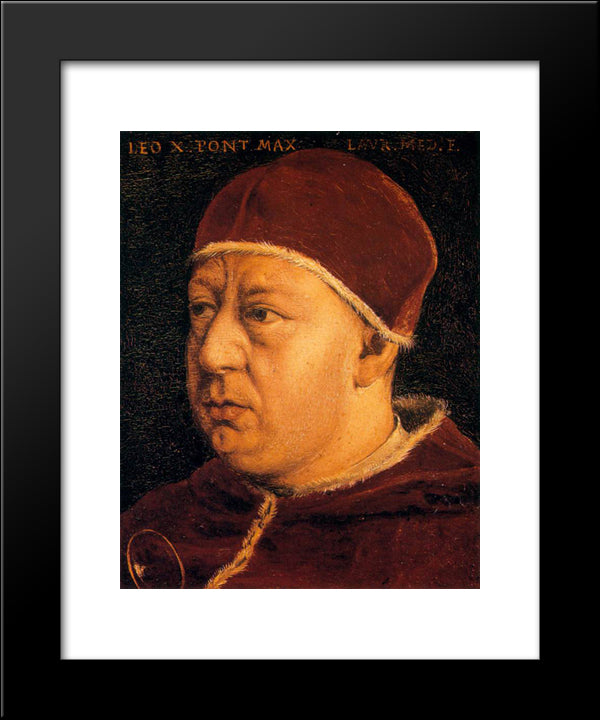 Pope Leo X 20x24 Black Modern Wood Framed Art Print Poster by Bronzino, Agnolo