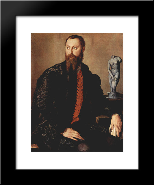 Portrait Of A Gentleman 20x24 Black Modern Wood Framed Art Print Poster by Bronzino, Agnolo