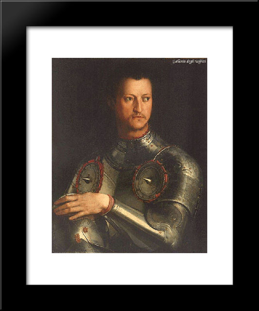 Portrait Of Cosimo I De' Medici 20x24 Black Modern Wood Framed Art Print Poster by Bronzino, Agnolo