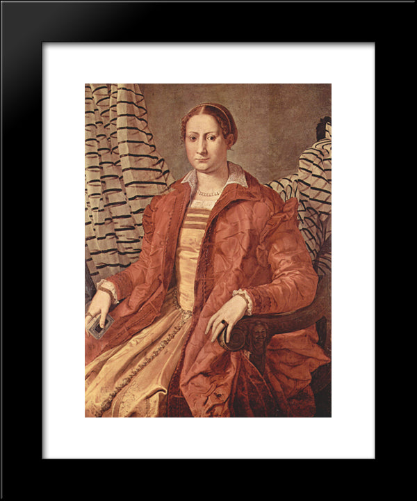 Portrait Of Eleonora Da Toledo 20x24 Black Modern Wood Framed Art Print Poster by Bronzino, Agnolo