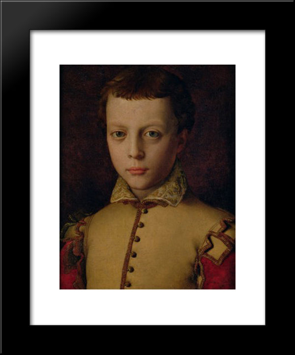 Portrait Of Ferdinando De' Medici 20x24 Black Modern Wood Framed Art Print Poster by Bronzino, Agnolo