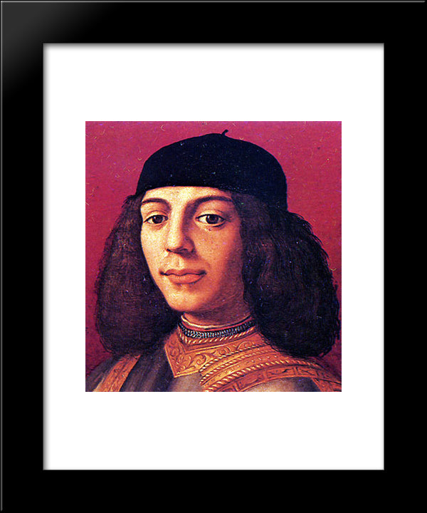 Portrait Of Piero Di Lorenzo De Medici 20x24 Black Modern Wood Framed Art Print Poster by Bronzino, Agnolo