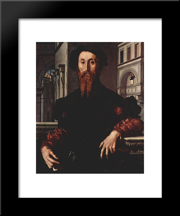 Portrait Of Signor Panciatichi Bartolomeo 20x24 Black Modern Wood Framed Art Print Poster by Bronzino, Agnolo