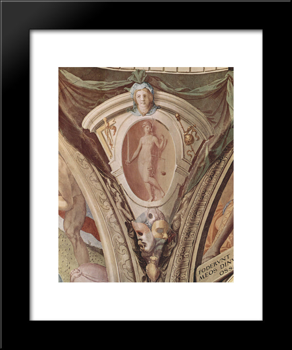 Scenes Of Allegories Of The Cardinal Virtues 20x24 Black Modern Wood Framed Art Print Poster by Bronzino, Agnolo