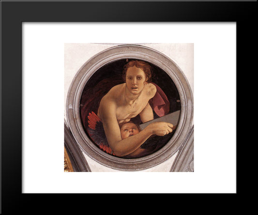 St. Matthew 20x24 Black Modern Wood Framed Art Print Poster by Bronzino, Agnolo