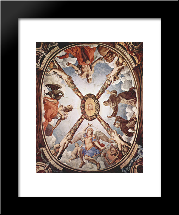 Stigmatization Of St. Francis 20x24 Black Modern Wood Framed Art Print Poster by Bronzino, Agnolo