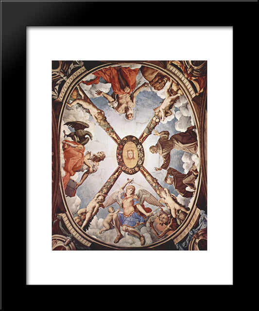 Stigmatization Of St. Francis 20x24 Black Modern Wood Framed Art Print Poster by Bronzino, Agnolo