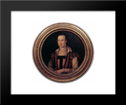 The Ailing Eleonora Da Toledo 20x24 Black Modern Wood Framed Art Print Poster by Bronzino, Agnolo