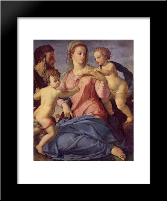 The Holy Family 20x24 Black Modern Wood Framed Art Print Poster by Bronzino, Agnolo