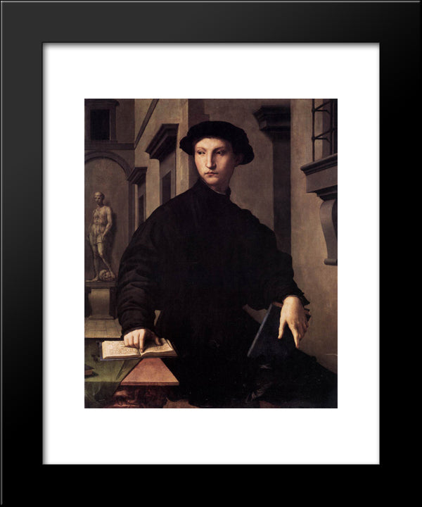 Ugolino Martelli 20x24 Black Modern Wood Framed Art Print Poster by Bronzino, Agnolo