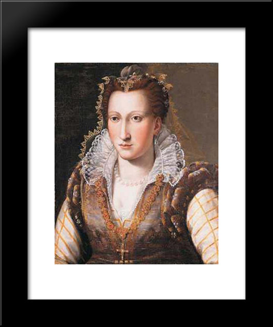 Unknown Lady 20x24 Black Modern Wood Framed Art Print Poster by Bronzino, Agnolo