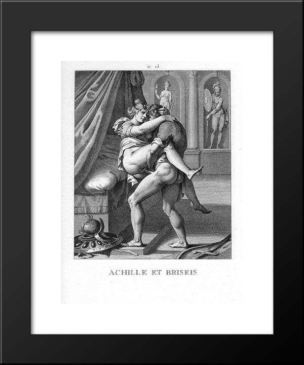 Achille And Briseis 20x24 Black Modern Wood Framed Art Print Poster by Carracci, Agostino