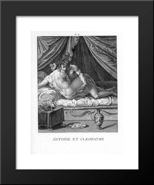 Antony And Cleopatra 20x24 Black Modern Wood Framed Art Print Poster by Carracci, Agostino