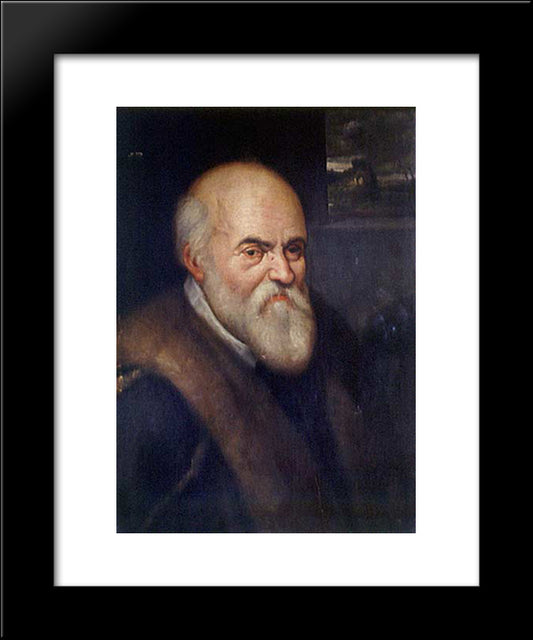 Italian Scientist Ulisse Aldrovandi 20x24 Black Modern Wood Framed Art Print Poster by Carracci, Agostino